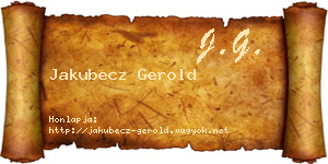 Jakubecz Gerold névjegykártya